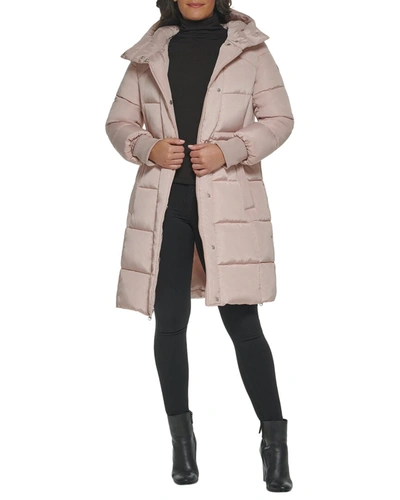 Kenneth Cole Length Puffer Coat In Pink