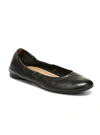 Vionic Alexa Womens Leather Slip On Ballet Flats In Black