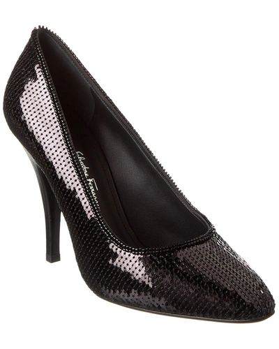 Ferragamo Judy Sequin Pump In Black