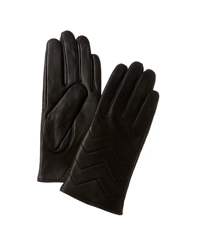 Phenix Quilted V Cashmere-lined Leather Gloves In Black