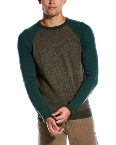 Scott & Scott London Wool & Cashmere-blend Crewneck Sweater In Green