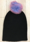 AUTUMN CASHMERE WOMEN'S UNICORN HAT WITH POM POM IN BLACK