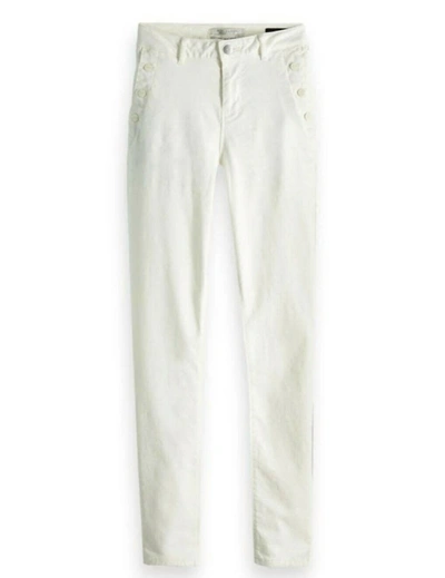 Scotch & Soda Summer White Tailored Straight Fit Cotton Jeans