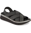 The Flexx Lorybeth Elastic & Leather Platform Sandals In Black In Black