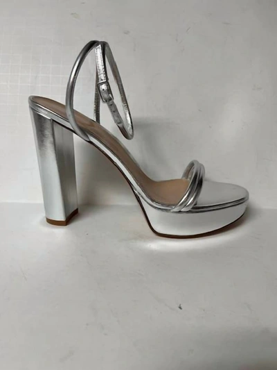 Gianvito Rossi Nappa Silk Sandal In Silver