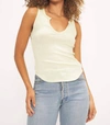 PROJECT SOCIAL T MADLY RIB NOTCH TANK TOP IN LIME CREAM