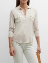 MAJESTIC SOFT TOUCH POCKET SHIRT IN MILK