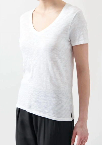 Atm Anthony Thomas Melillo Womens Slub Jersey School Boy V Neck Tee In White