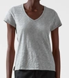 Atm Anthony Thomas Melillo Womans Slub Jersey School Boy V Neck Tee In Heather Grey In Grey