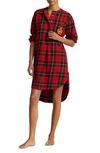 Polo Ralph Lauren Plaid Cotton Flannel Sleep Tunic In Wallace Plaid