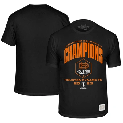 RETRO BRAND ORIGINAL RETRO BRAND  BLACK HOUSTON DYNAMO FC 2023 LAMAR HUNT U.S. OPEN CUP CHAMPIONS T-SHIRT