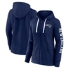 Fanatics Branded Heather Navy New England Patriots Plus Size City Ties Full-zip Hoodie In Heather Navy