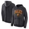 Fanatics Branded Heather Charcoal Phoenix Suns Foul Trouble Snow Wash Raglan Pullover Hoodie In Heather Charcoal