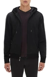 Robert Barakett Carter Mixed Knit Zip Hoodie In Black