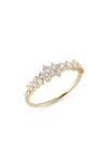 Ef Collection Diamond Cluster Ring In Yellow Gold