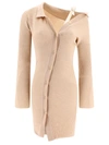 Jacquemus Beige Le Chouchou 'la Robe Maille Colin' Minidress