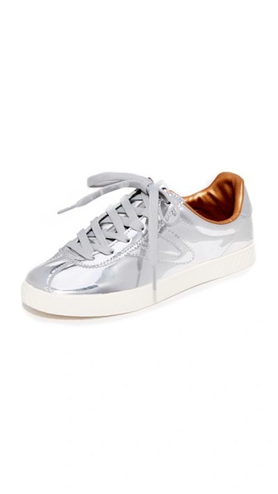 Tretorn Camden 2 Metallic Leather Low Top Lace Up Sneakers In Silver