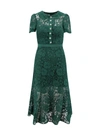 Self-portrait Green Cord Lace Midi Dress