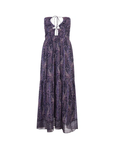 Isabel Marant Birona Cotton And Silk Midi Dress In Purple