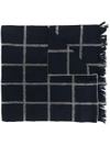 DONDUP DONDUP - FRAYED EDGE PLAID SCARF ,干洗