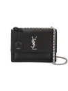 Saint Laurent Sunset Medium Leather Cross-body Bag In Black/silver