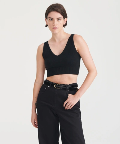 Naadam Cashmere Longline Bra Top In Dark Navy