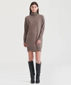 Naadam Cashmere Turtleneck Dress In Heathered Brown