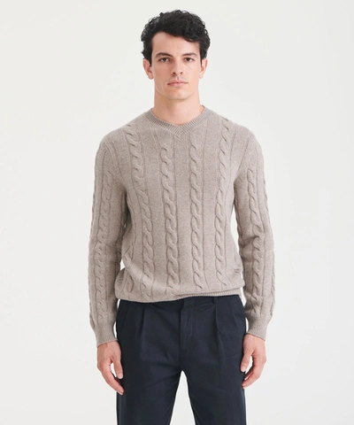 Naadam Cashmino Cable V-neck Sweater In Timber