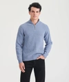 Naadam Luxe Cashmere Fisherman Quarter Zip In Medium Blue