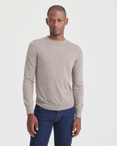 Naadam Fancy Cashmere Long Sleeve Crewneck In Timber