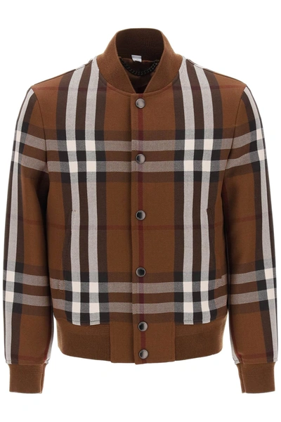 BURBERRY BURBERRY BOMBER JACKET WITH BURBERRY CHECK MOTIF MEN