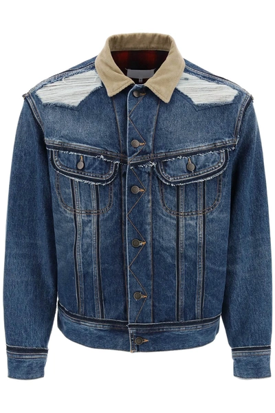Maison Margiela Vintage Effect Denim Jacket In Blue