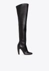 Bottega Veneta Leather Canalazzo Knee-high Boots 100 In Black