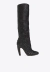 Bottega Veneta Mini Lido Intrecciato Leather Knee Boots In Black