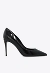 Dolce & Gabbana Stiletto Heel Patent Finish Pointed Toe Pumps In Black