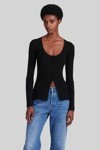 Altuzarra Jones Cashmere Scoop Neck Cardigan In Black