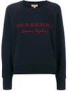 BURBERRY EMBROIDERED COTTON BLEND JERSEY SWEATSHIRT,405297912205034