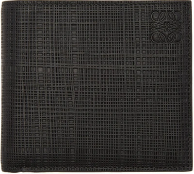 Loewe 黑色 Linen 双折钱包 In Black