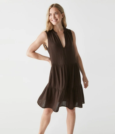 Michael Stars Daisy Gauze Dress In Kelly