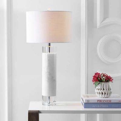 Jonathan Y Hunter 32" Marble/crystal Led Table Lamp