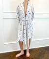 Andine Rabia Star-print Lace-trim Robe In Multi