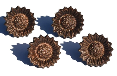 Vibhsa Sunflower Antique Napkin Rings Set Of 4