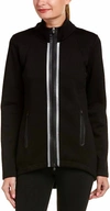 VIMMIA MARINA STYLISH COLLARED SOFT FABRIC FULL ZIP JACKET IN BLACK