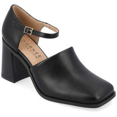 Journee Collection Women's Bobby Block Heel Square Toe Pumps In Black
