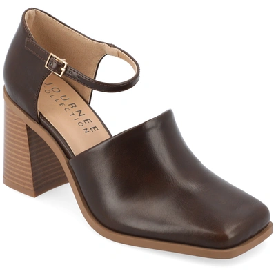 Journee Collection Collection Women's Tru Comfort Foam Wide Width Bobby Pumps In Brown