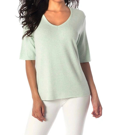 French Kyss Jacqueline Kashmira V-neck Short Sleeve In Mint In Green