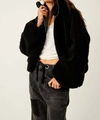 Free People Get Cozy High Pile Fleece Jacket In Black