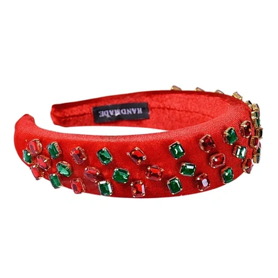 Brianna Cannon Velvet Headband In Red