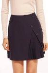 Eva Franco Tailored Mini Skirt In Dark Navy In Blue