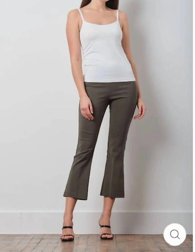 Avenue Montaigne Pull On Corduroy Crop Pant In Brown Crop In Green